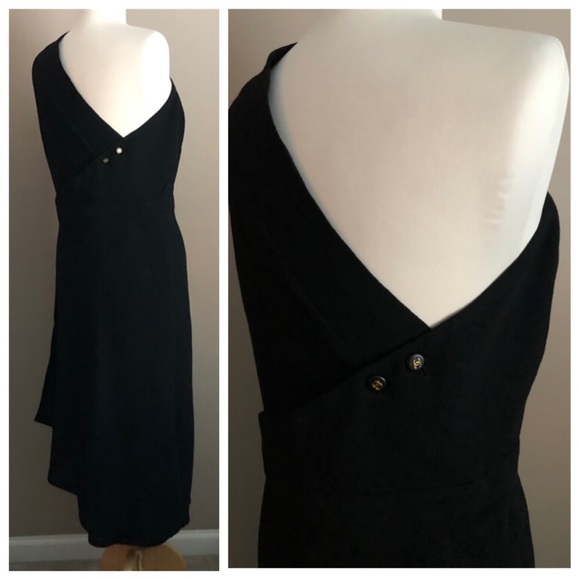 ✨Vintage EXTREMELY RARE CHANEL Ad Campaign CC Logo Button One Shoulder Dress - Picture 4 of 16